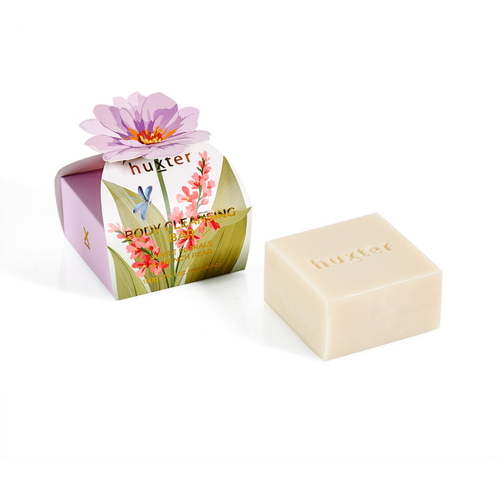 Body Cleansing Bar Gift Box - White Florals &amp; French Pear