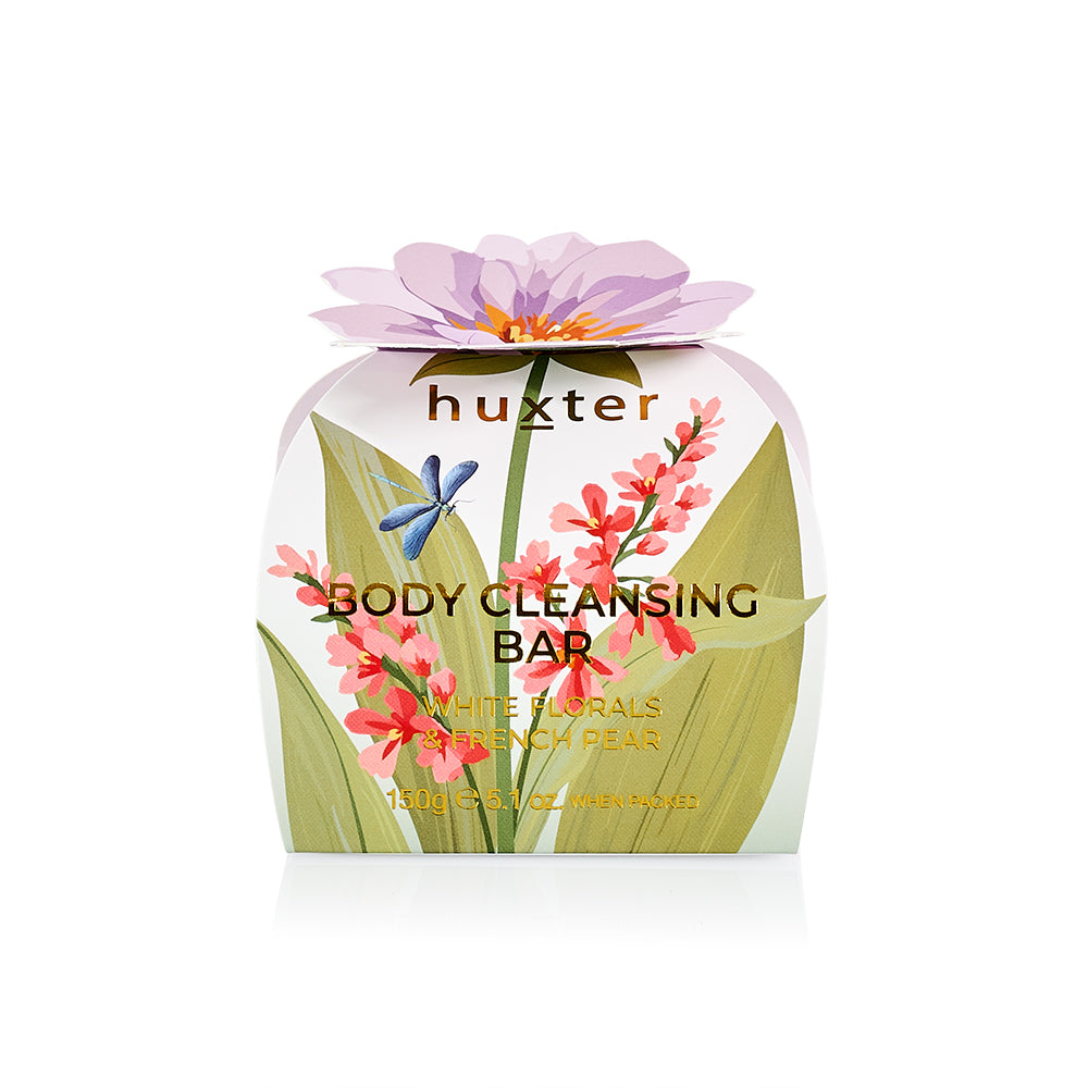 Body Cleansing Bar Gift Box - White Florals &amp; French Pear