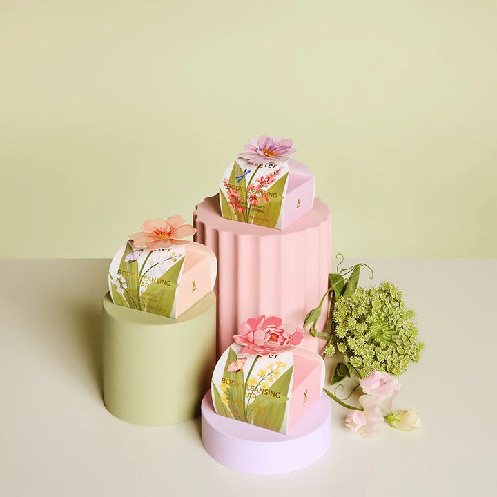 Body Cleansing Bar Gift Box - White Florals &amp; French Pear