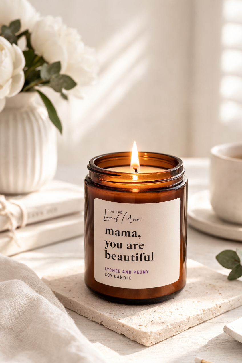 Meaningful gift for mum with beautiful message candle