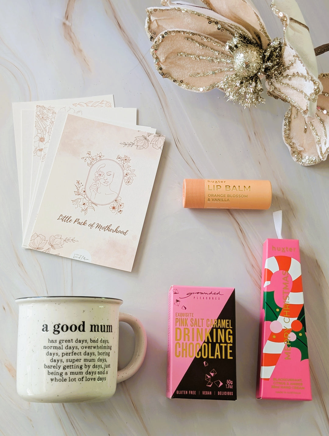 Christmas pamper pack for mum with mug and self care gifts